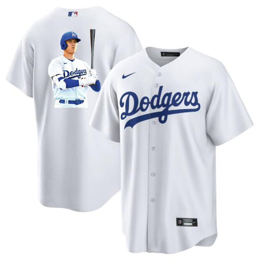 Men's White Los Angeles Dodgers #17 Shohei Ohtani Big Logo Cool Base Stitched Jersey
